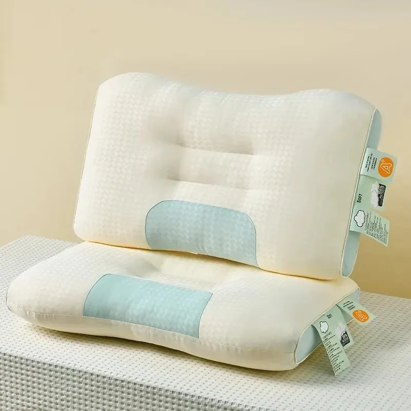 Two-tone Patchwork Sleeping Pillow Core Cervical Pillow Star Hotel Fiber Pillow Core Sleep Pillow 4