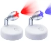 2Pcs LED Accent Light Remote Control Puck Light with Rotatable Light Head Dimmable RGB Rotatable Accent Lights Battery Operated 3