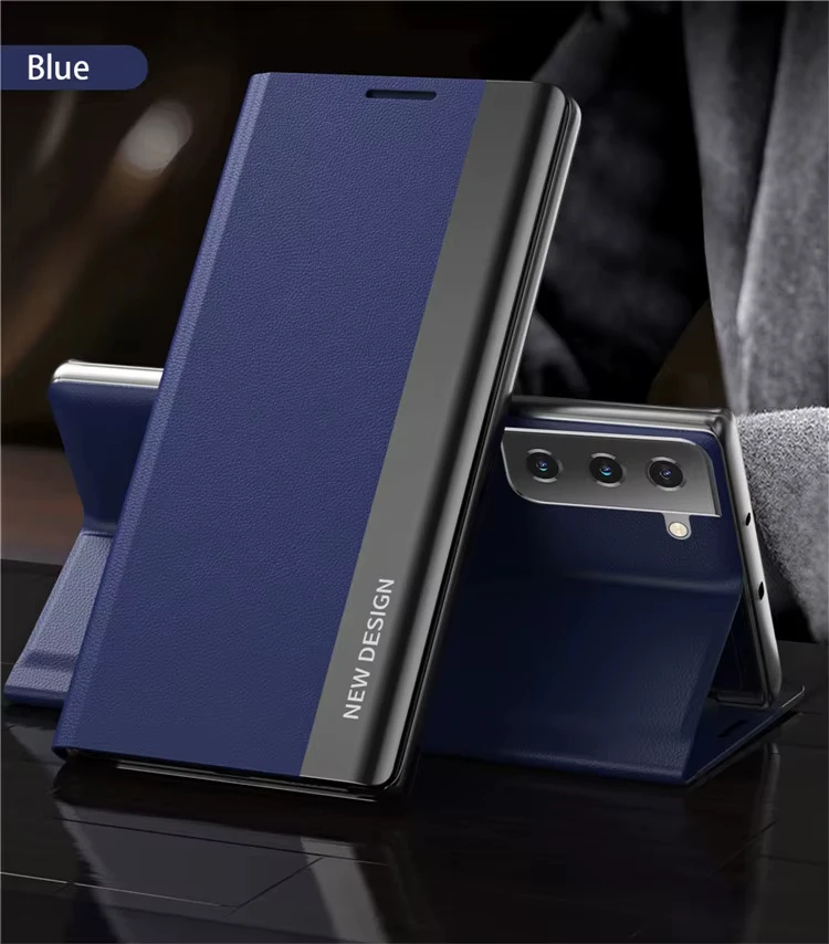 Leather Flip Magnetic Phone Case with Shockproof Stand Function - Elegant and Durable Design