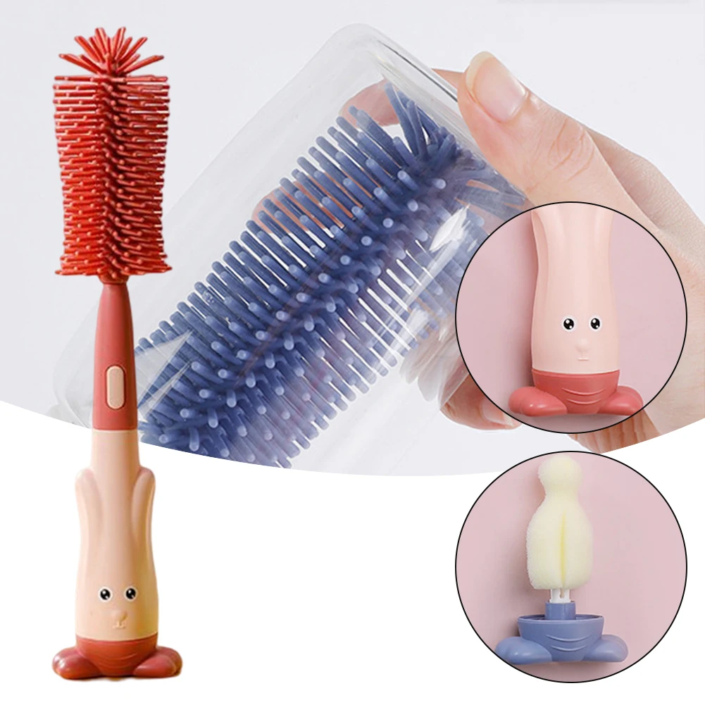 

Food-Grade Baby Bottle Cleaning Brush Multipurpose Silicone Water Bottle Brush Silicone Bottle Brush Bottle Cleaner Brush