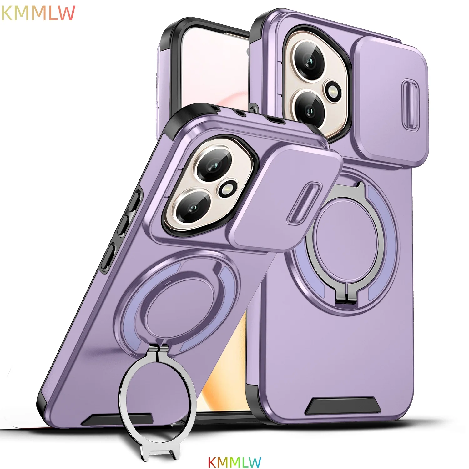 Enhanced Magnetic Stand Phone Case with Slide Camera Protection - Compatible with Honor 400 Lite/Pro