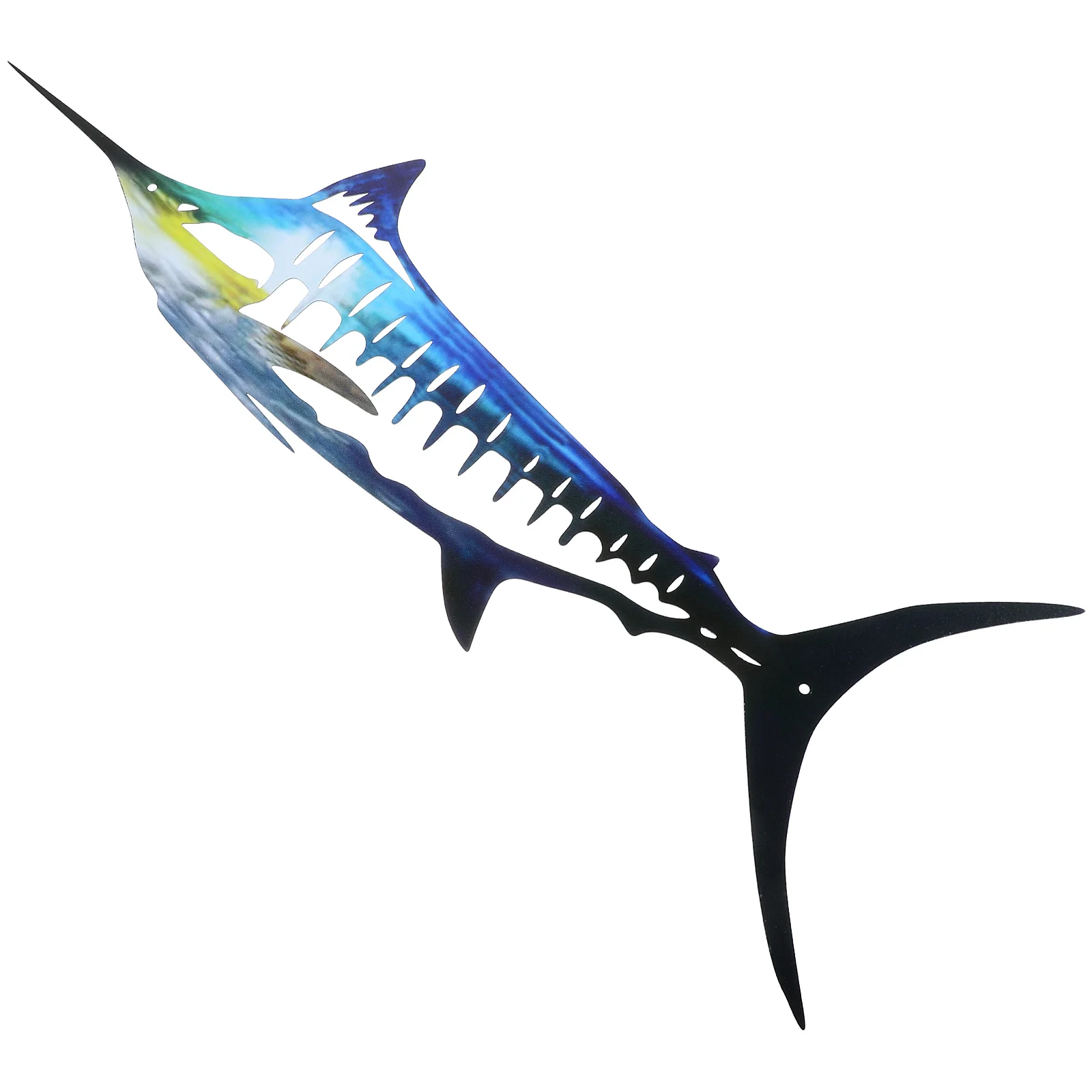 

Ornament Stainless Steel Pendant Metal Fish Wall Decors Sculpture Hanging Seaside