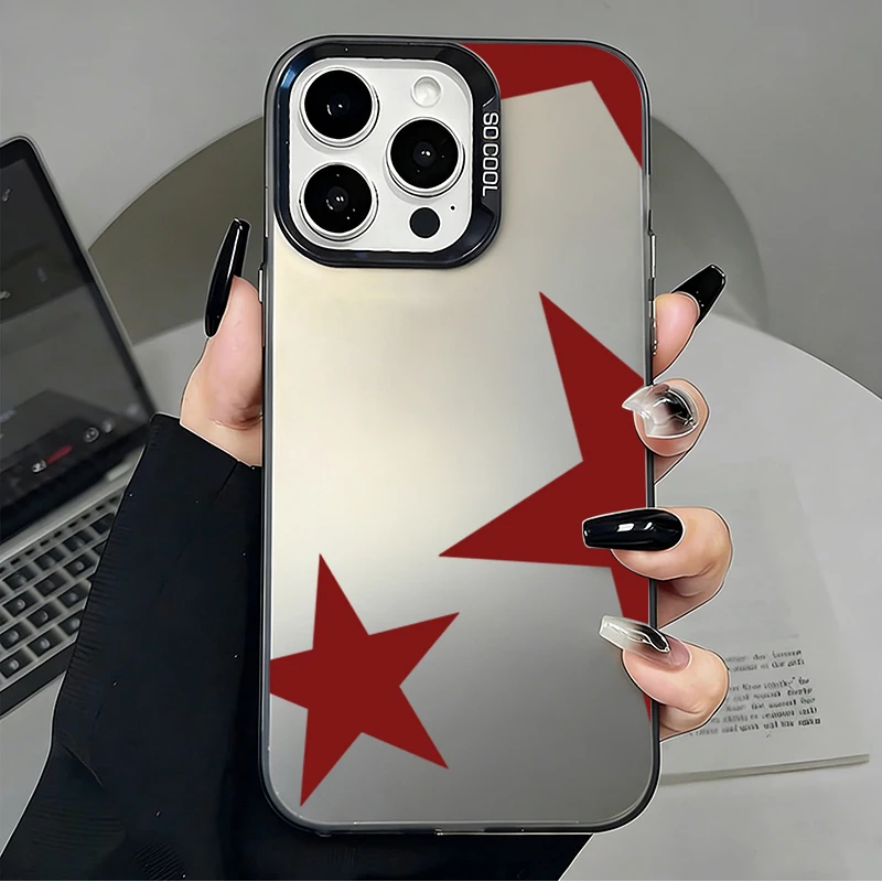 Minimalist Red Star Print Phone Case Cover