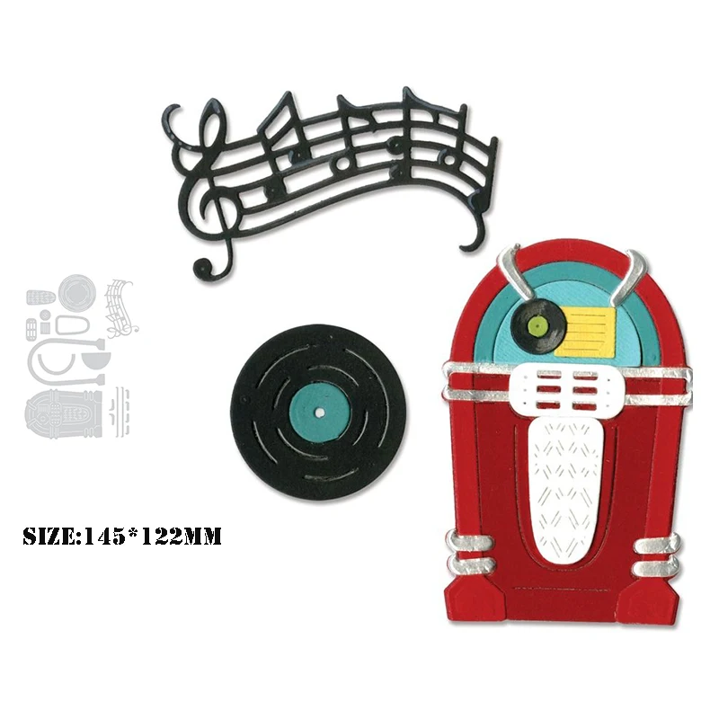 Il Nuovo Taglio Dei Metalli Muore Per Il 2021 Diy Scrapbooking Goffratura Juke Box E Musica Stencil Carta Di Carta Craft Troqueles Big Shot