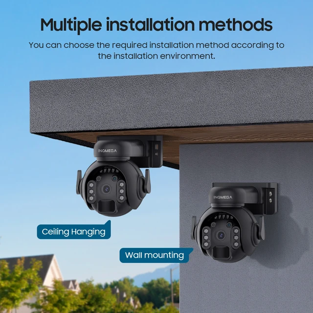 INQMEGA 3MP 4G SIM Solar Security Panel Camera WIFI Wireless Solar Rechargeable Battery Camera Night Vision PIR Motion Detectio 4