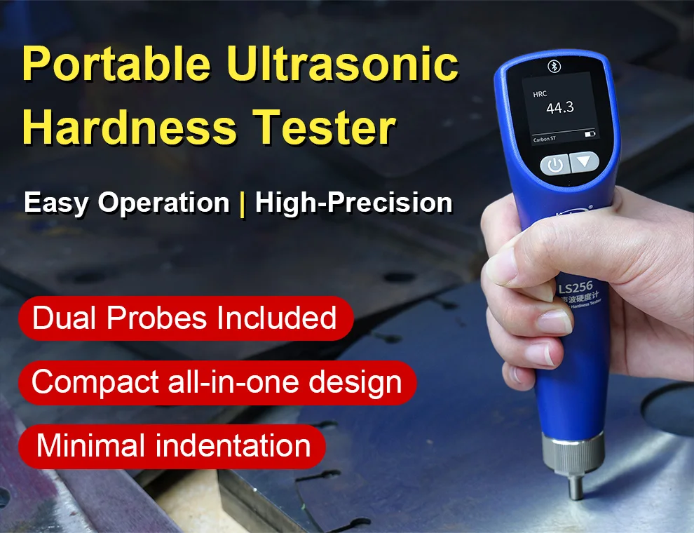 Portable Ultrasonic Leeb Hardness Tester with Calibration Block 170-960 HLD 9 Ha