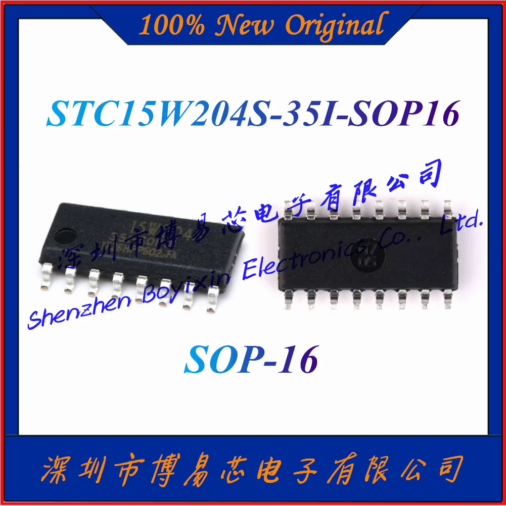 

NEW STC15W204S-35I-SOP16 Operating voltage range: 2.5V~5.5V Program storage capacity: 4KB Total RAM capacity: 256Byte SOP-16