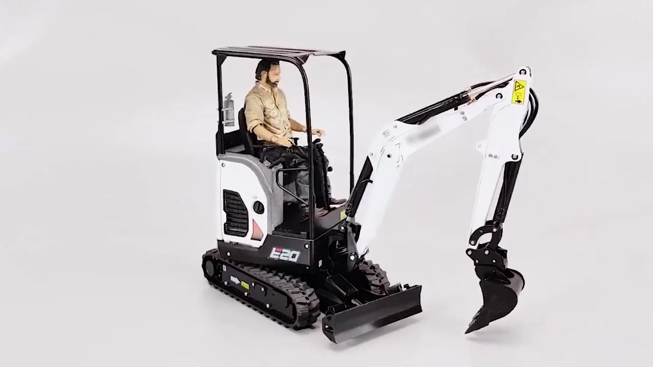 Jx e20 rc油圧ショベルおもちゃ、男の子用金属ミニショベル