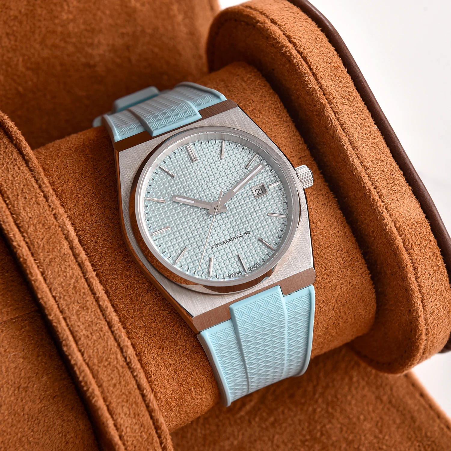 Flüssiges Silikon-Uhrenarmband, 12 mm, Schnellverschluss für Tissot PRX T137 Super Player 40 mm, langlebige Herren-Gürtel aus konvexem Gummi – Detail 10