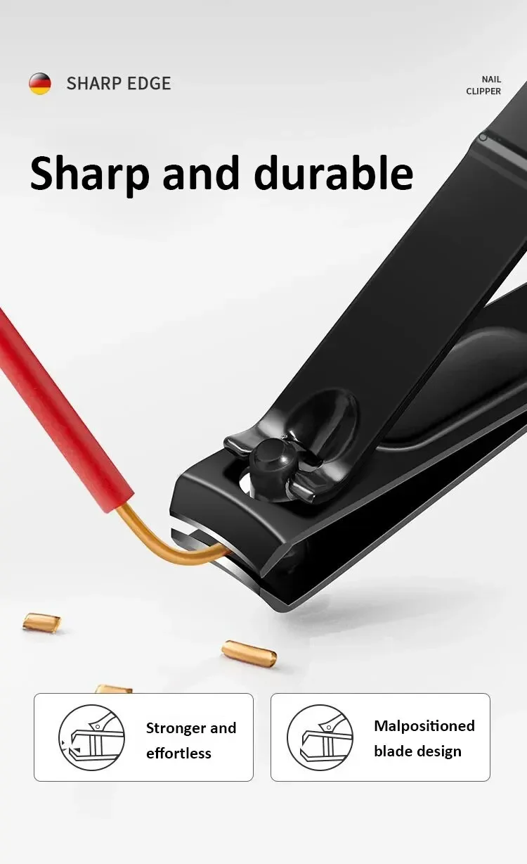 Description Picture 6 of itemOuriner New 6 Pcs Portable Luxury Manicure Sets Pedicure Kits Bright Black Nail Clipper Set Personal Care Tools Eyebrow Scissors