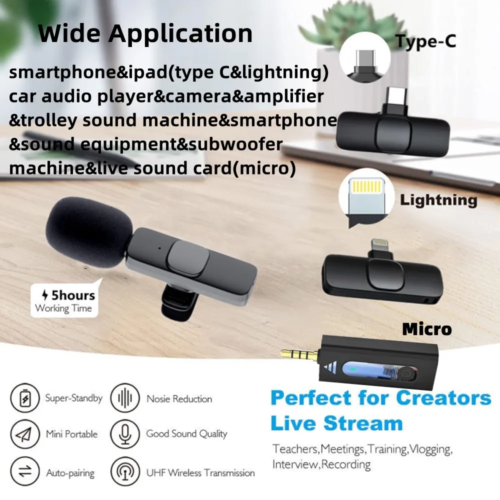 New Wireless Lavalier Microphone Portable Audio Video Recording Mini Mic  Iphone - Microphones - Aliexpress