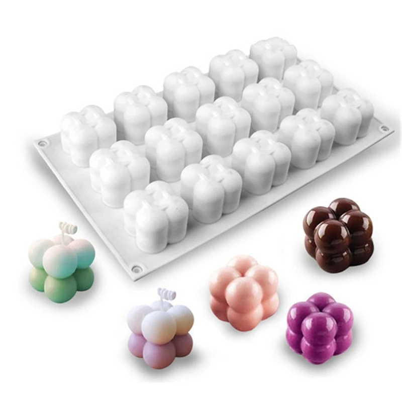 12/15Pcs Small Bubble Silicone Candle Molds Handmade Spherical Dessert Cake Baking Chocolate Making DIY Soap Plaster Resin Mold silicone mold