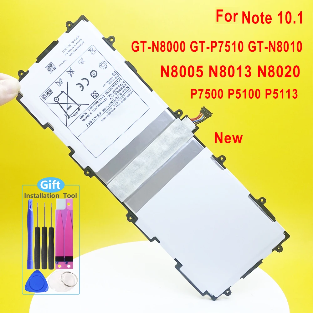 Tablet Bateria para Samsung Galaxy Note 10.1 Gt-n8000 N8005 Gt-n8010 N8013 N8020 P7500 Gt-p7510 P5100 P5113 7000mah Sp3676b1a