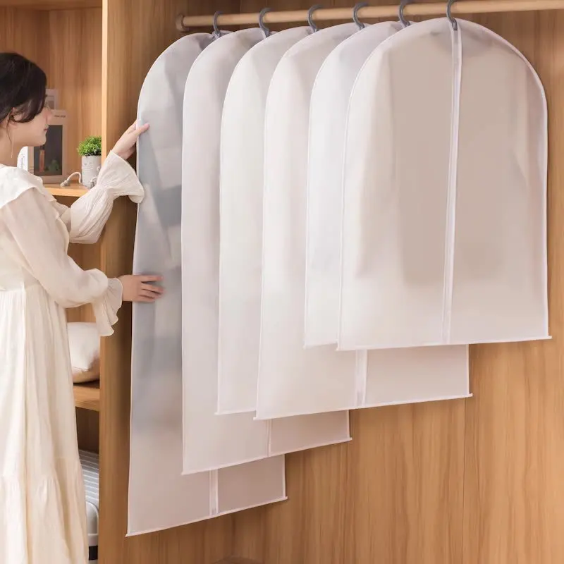 Washable Clothes Hanging Dust Cover Wedding Dress Cover Suit Coat Storage Bag Wardrobe Hanging Clothing Organizers 5PCS clothes storage bag,clothing dust cover,garment covers,wedding dress dust cover