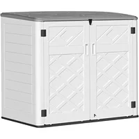 Horizontal Outdoor Storage Shed,47 Cu.ft Resin Outdoor Storage Cabinet Waterproof for Garden/Patio/Backyards 1