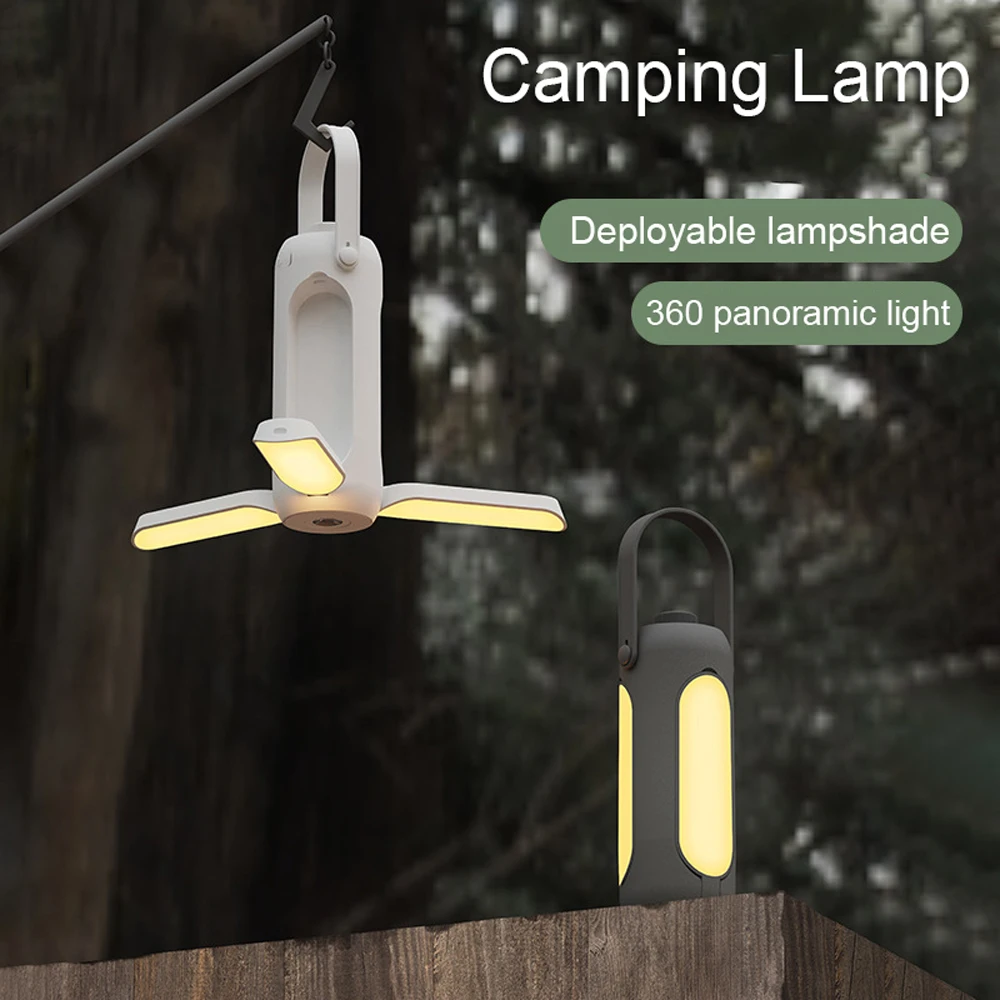 

Multifunctional Camping Lamp Cordless 3 Color Light Stepless Dimming Tent Light Large Capacity USB Rechargeable Emergency Lamp