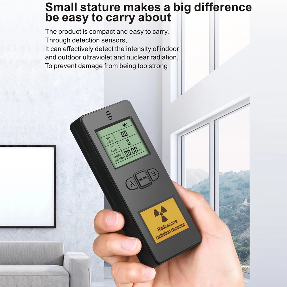 KF910 Portable Nuclear Radiation Detector UVI Index Tester Ultraviolet Detection Multi-function Radioactive Radiation Dosimeter