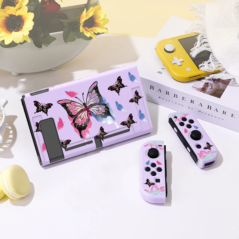 스위치 Oled 용 나비 색상 변경 보호 케이스, Nintendo 스위치 콘솔 용 소프트 TPU 슬림 커버, NS 게임 액세서리..