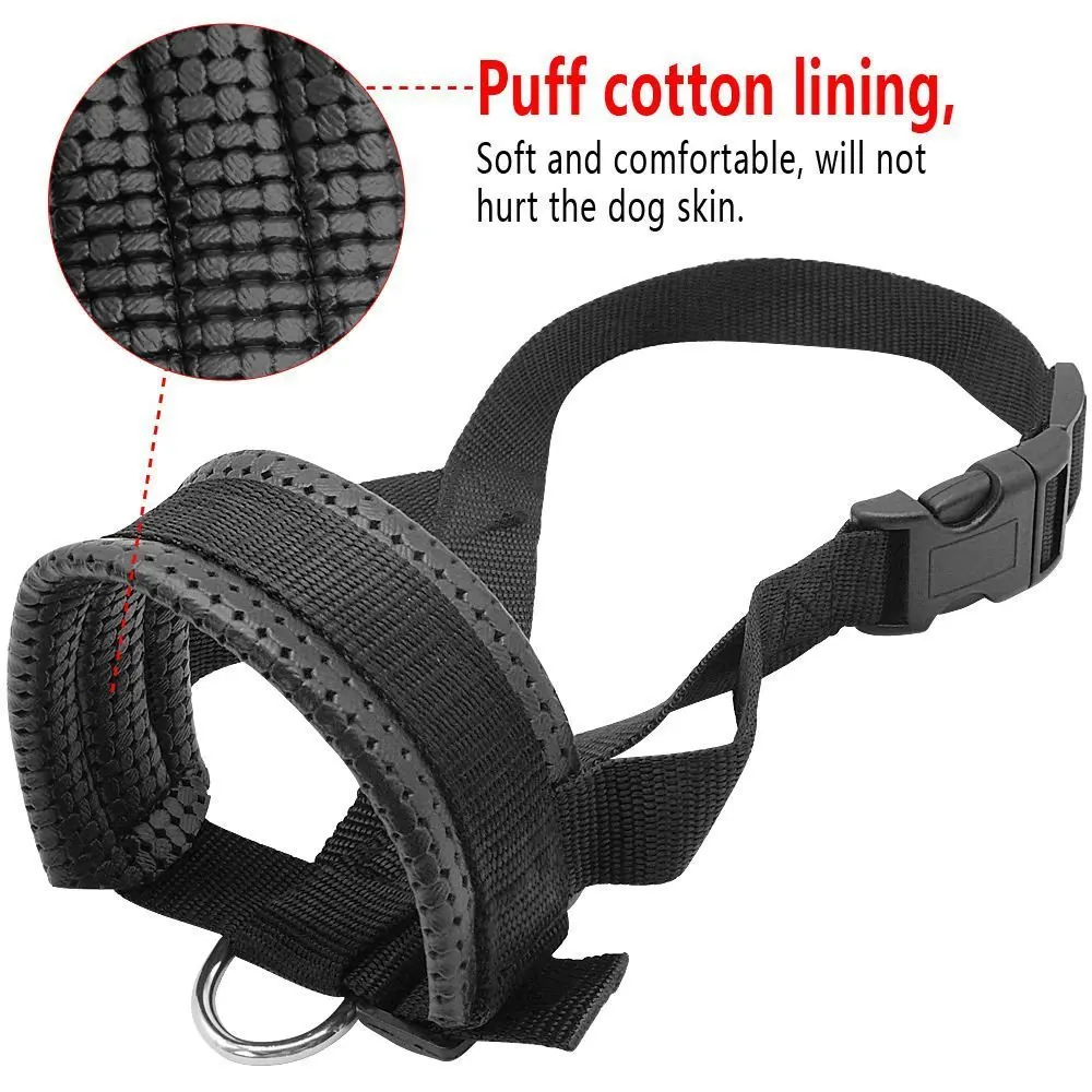 Dog Muzzle Dog Mouth Muzzle Anti Bark Dog Collar Breathable Training Tool Nylon Muzzle Set With Stripes Summer Pet Leashes