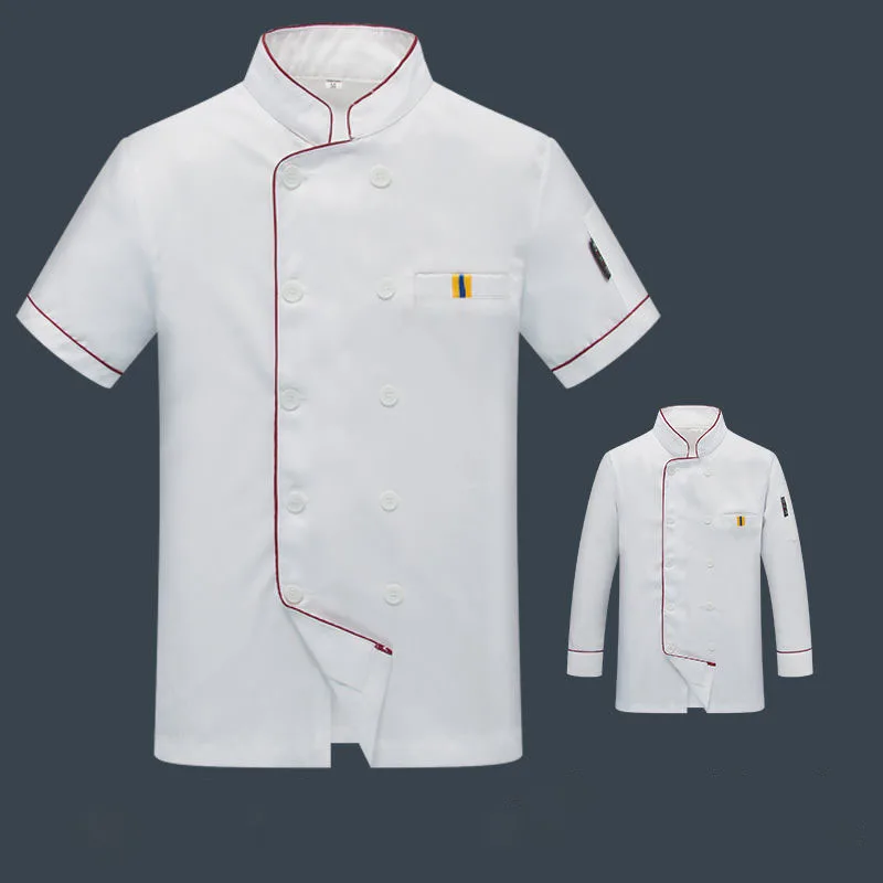 Chef Uniform Men Kitchen Chef Restaurant Breathable Double Breasted Chef Dress Women Jackets Apron