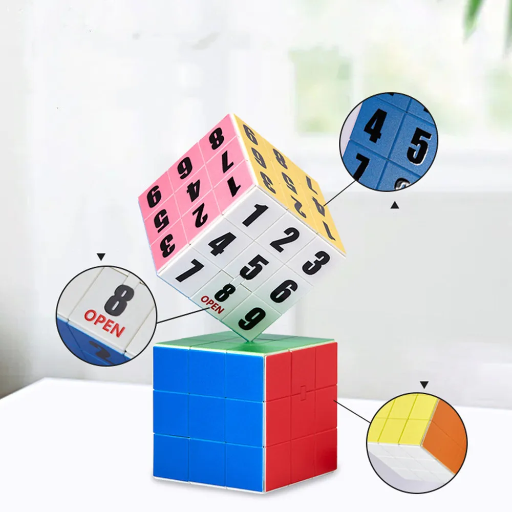New 3D Magic Cubes 3x3x3 Number Sliding Block Educational Toy Educational Puzzle Toys For Kids Childre Gifts 5