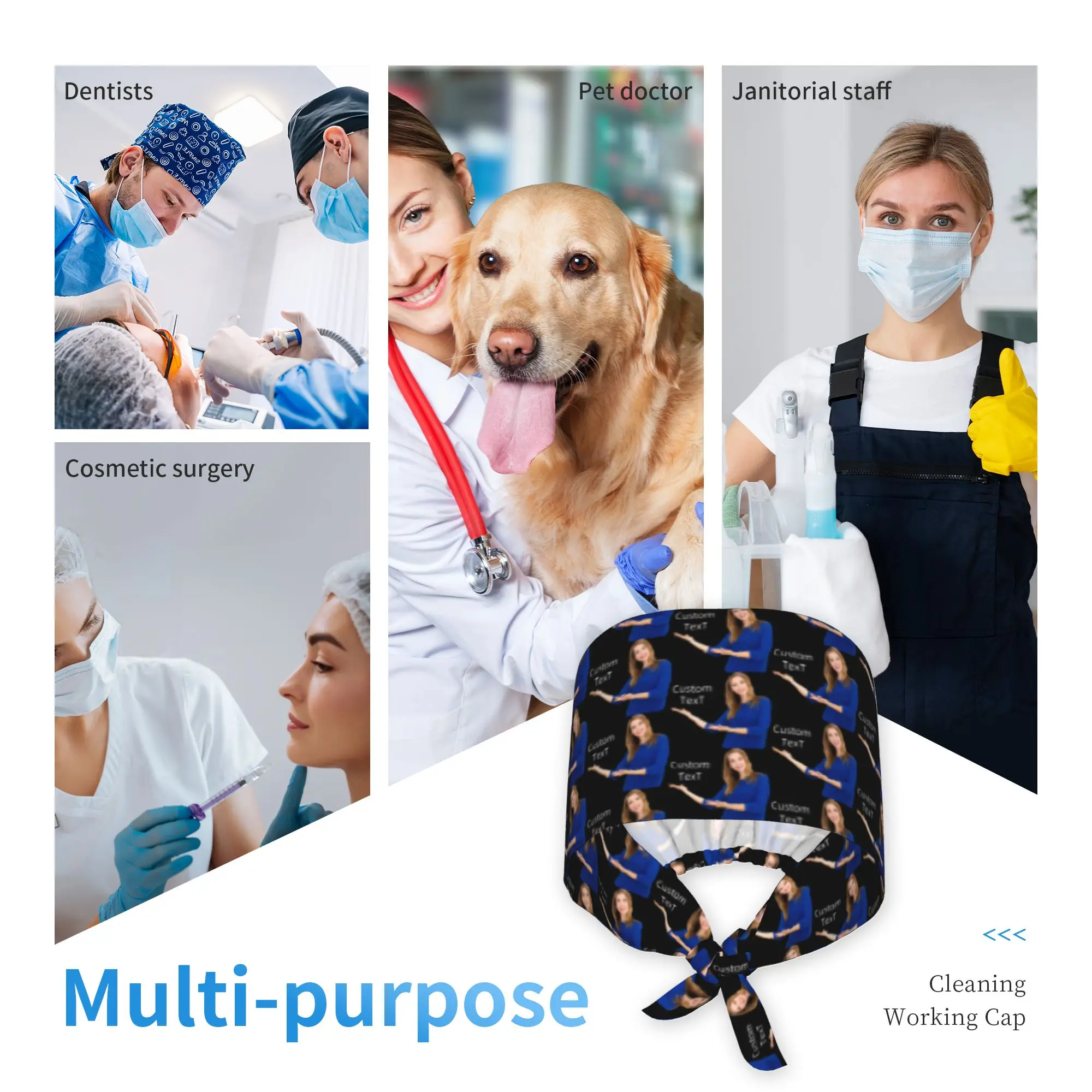 Personalisierte Medizinische Arbeitskappe mit Eigenem Design und Foto - Anpassbare Logo-Kappe für Köche und Medizinisches Personal – Detail 7