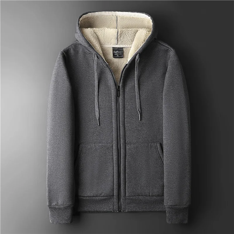 Autumn Winter Lamb Fleece sweatshirt Cardigan Plus Size hoodies Men's  Sports Top Fleece Thick Hooded Jacket 2022 fashion coats - AliExpress