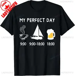 Perfect Day Sailing T - Shirt - Nautical Sailor Gift Tee - XS (606697LY - black)