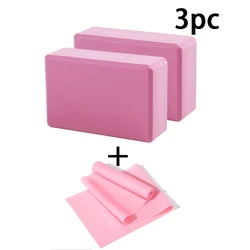 Yoga Essentials Kit: 2 High - Density Blocks & Stretch Band Set (As shown)