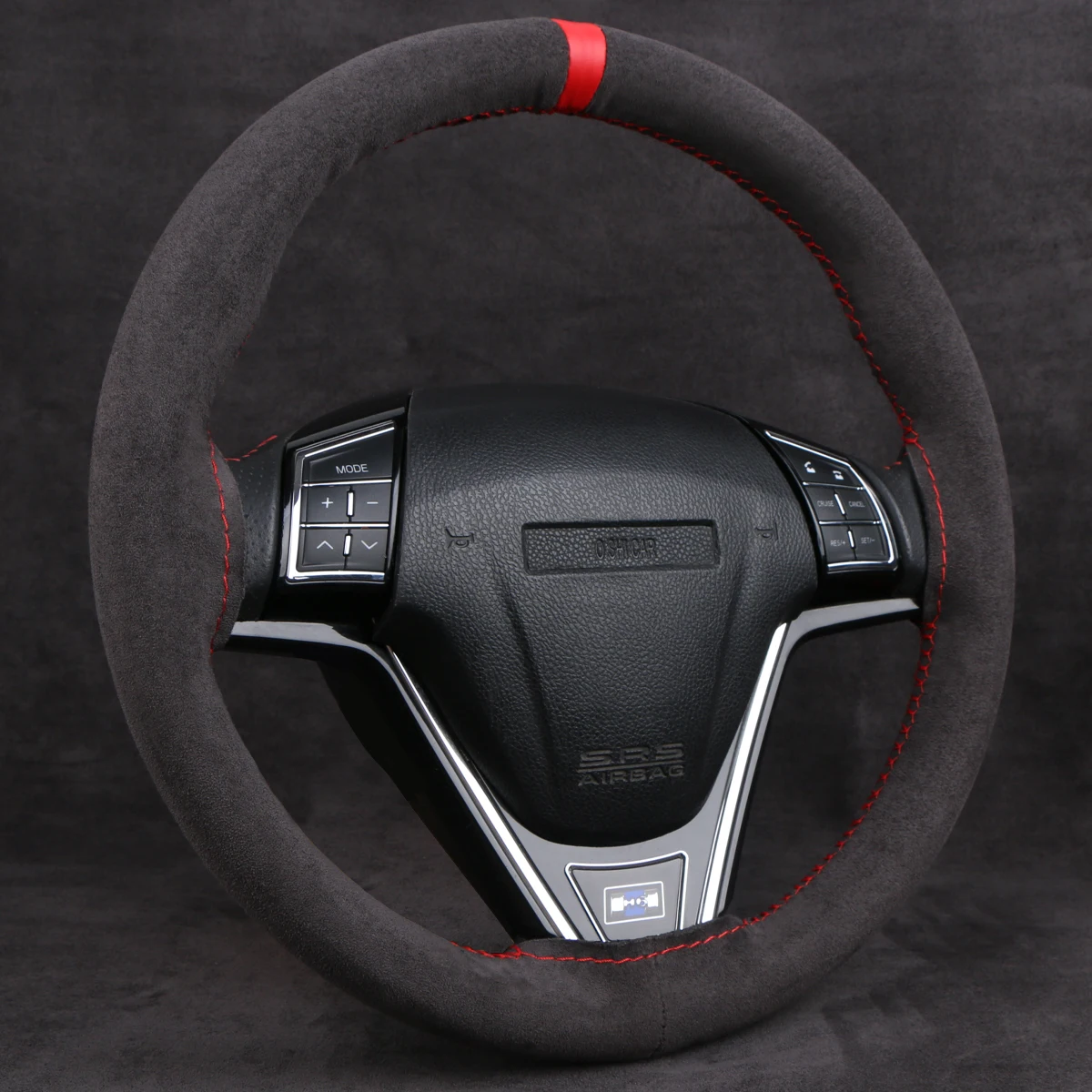 Coprivolante universale per auto in pelle scamosciata Coprivolante in morbida pelle cucito a mano fai-da-te per volante automatico - immagine 2
