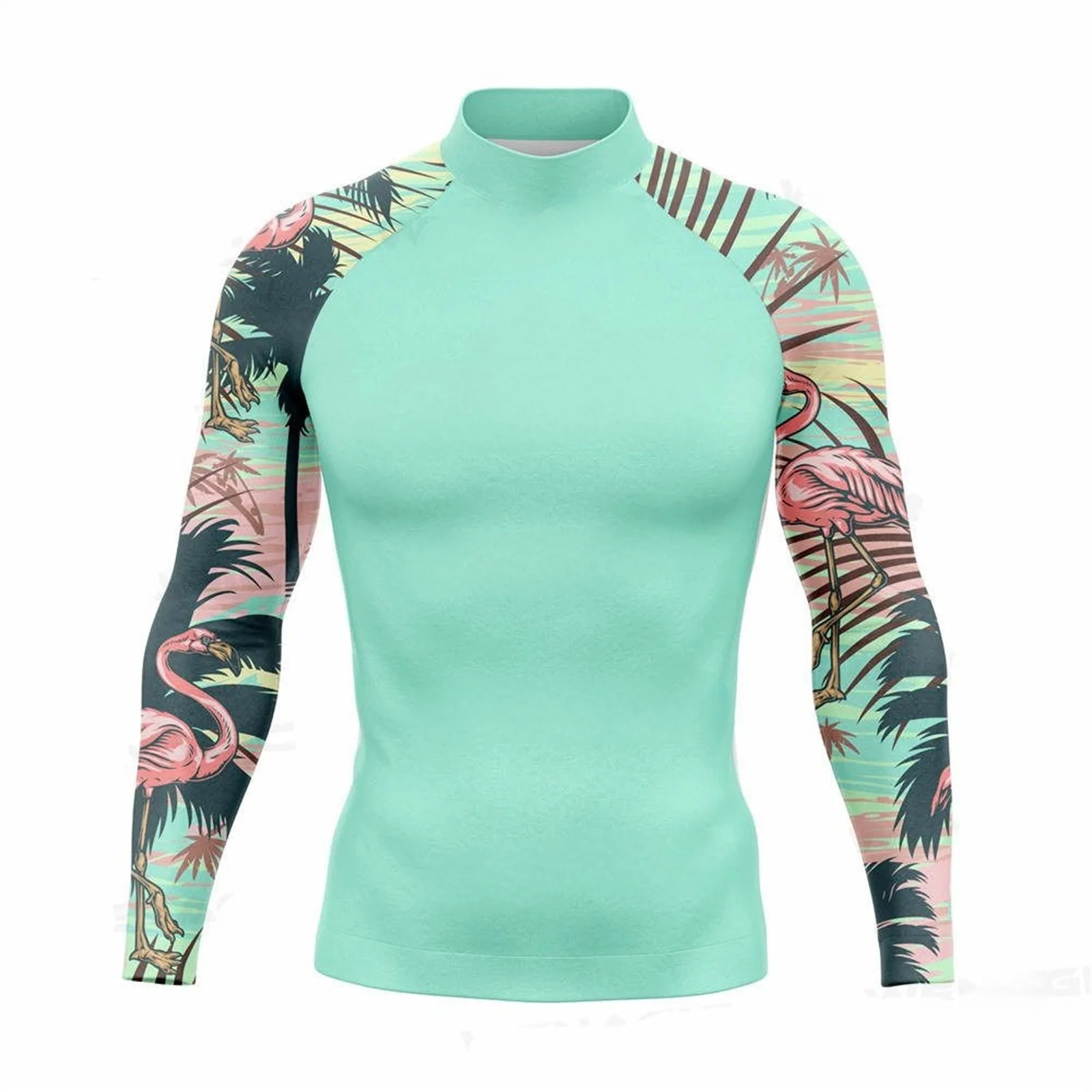 Men Rash Guard Surfing Diving Suits UV Protection Tights Rashguard Long Sleeve Swim Float Suit Swimming T Shirt Surf Clothes