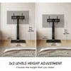 Swivel Floor TV Stand with Mount for TVs,Flat/Curved Screens Universal Swivel Televisions TVs Mount Stand,Tempered Glass Base 4