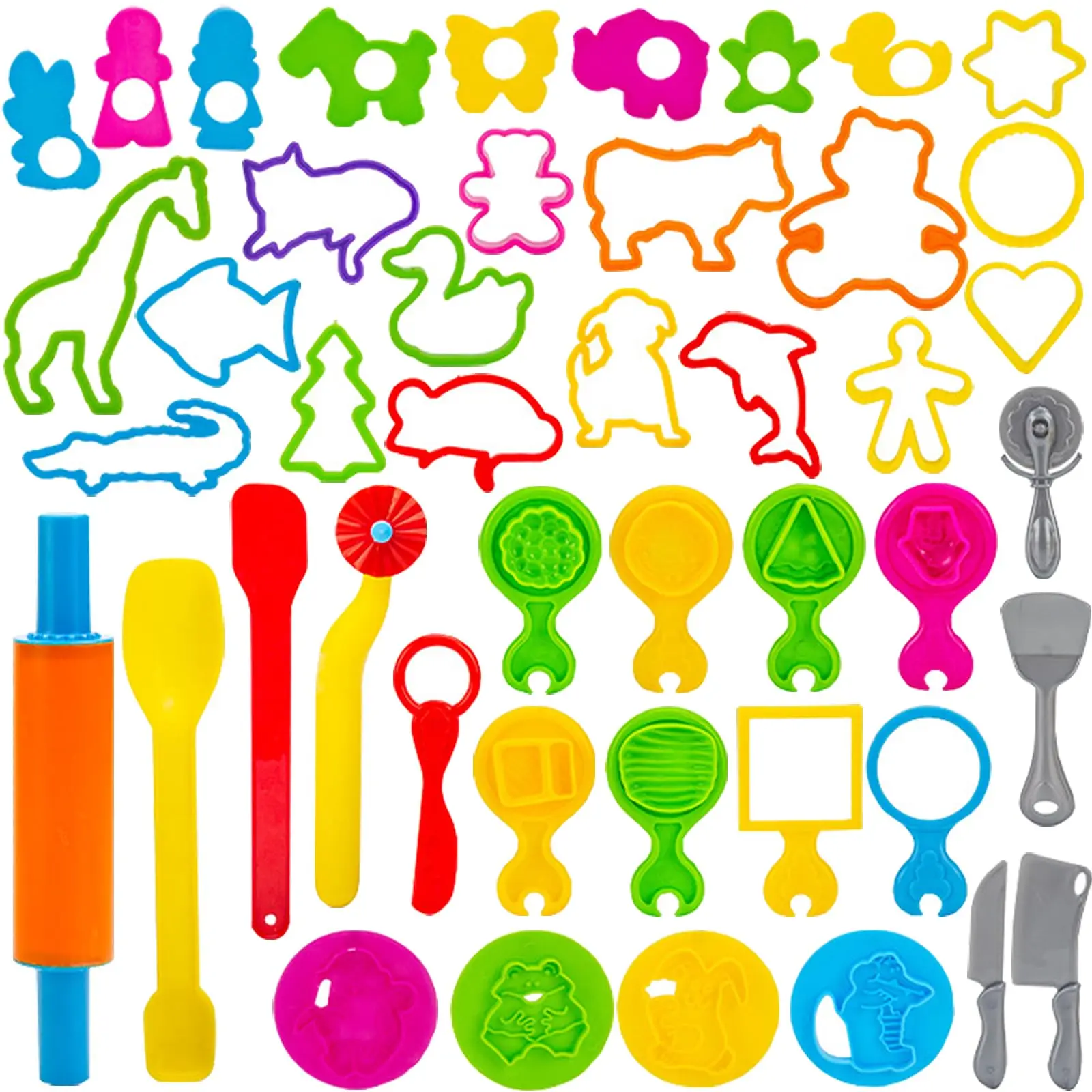 【Exclusive Discount】 Play dough Tools 45 PCS Play Dough Tools Set for Kids, Play Dough Accessories Plastic Playdough Animals Shapes Cutters,Playdough