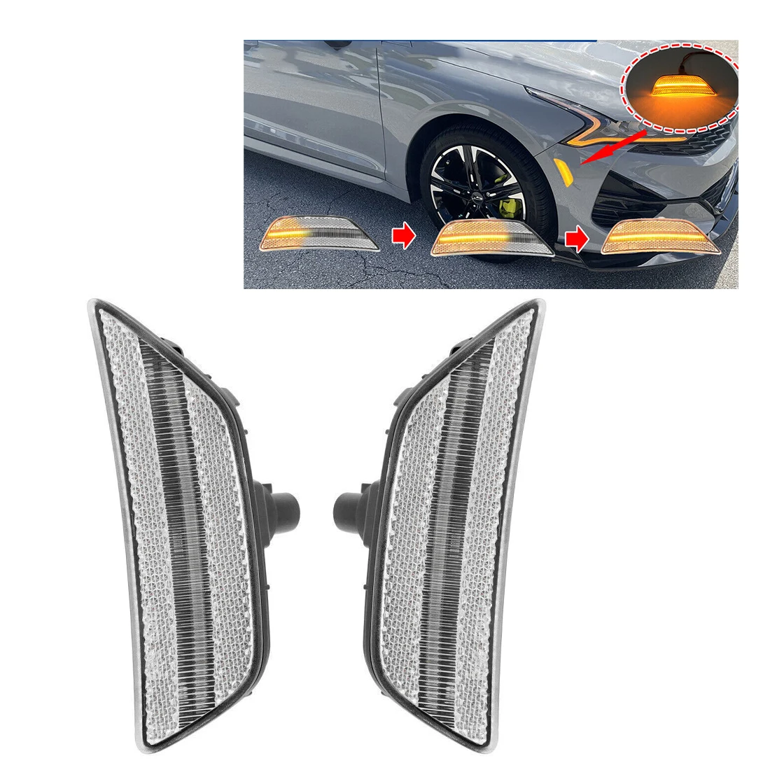 

1 пара, прозрачные линзы для Kia K5 2024-2021