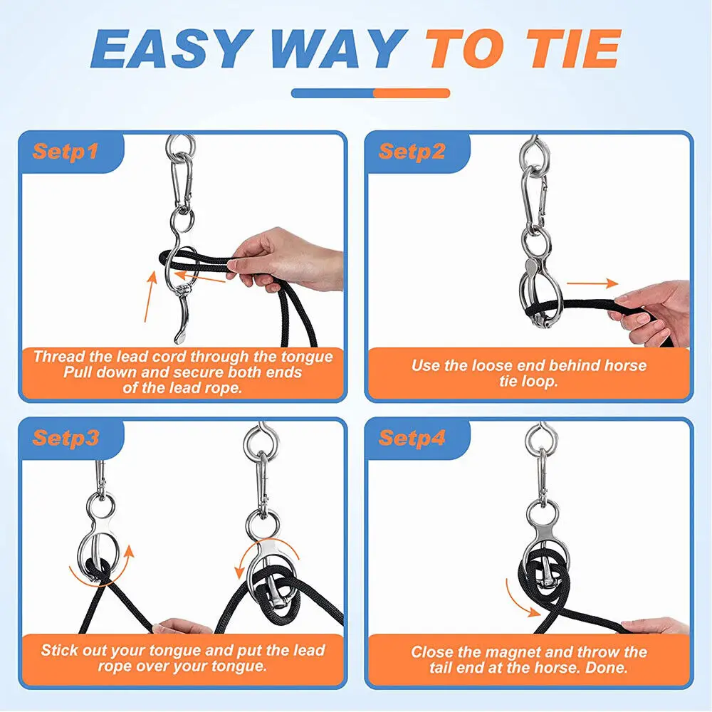 Horse Tie Ring With Eye Bolts And Snaps Saddle For Horses To Prevent Pulling New