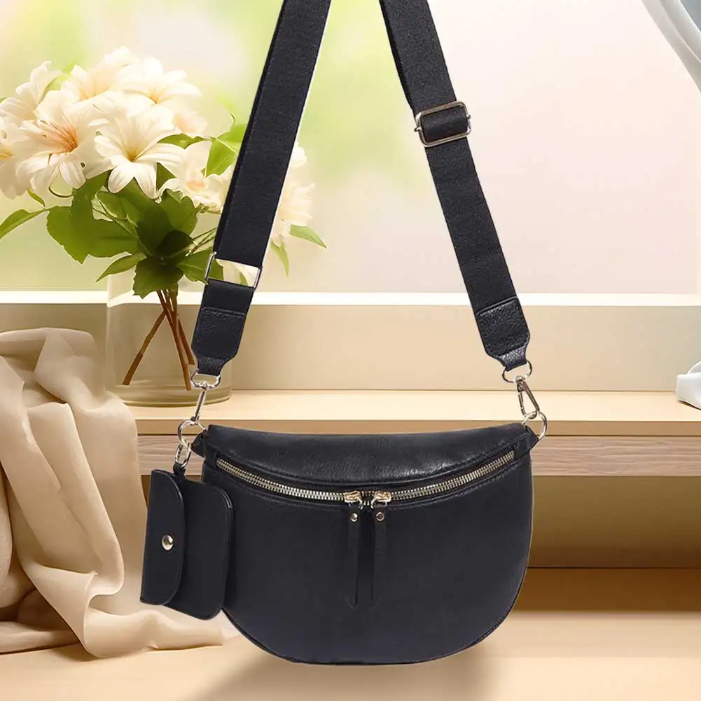 PU Leather Trendy Shoulder Bag Solid Color Metal Stud Waist Bag Large Capacity Stylish Straw Chest Bag Seaside Trip Beach Bag