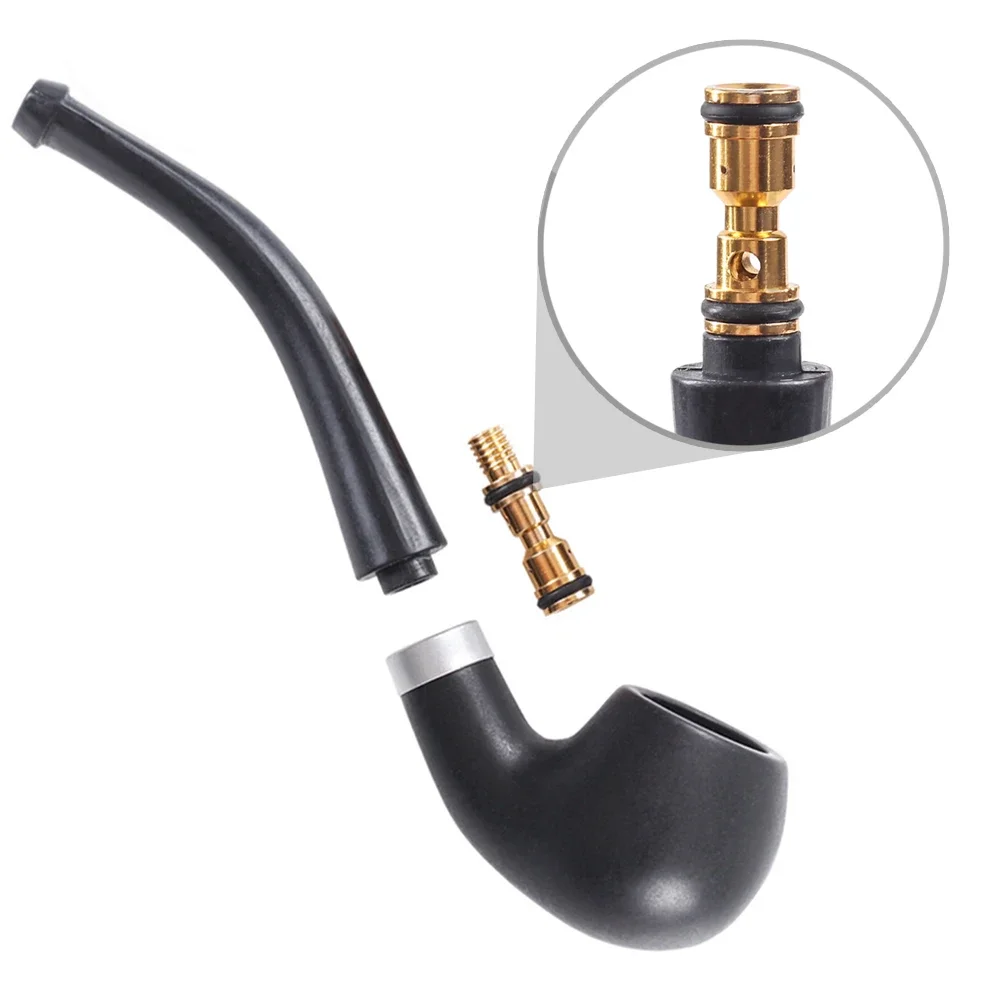Resin Ebony Wood Tobacco Pipe Retro Bakelite Bending Filter Pipe Potable Handheld Smoking Cigarette Accessories Men's Gifts