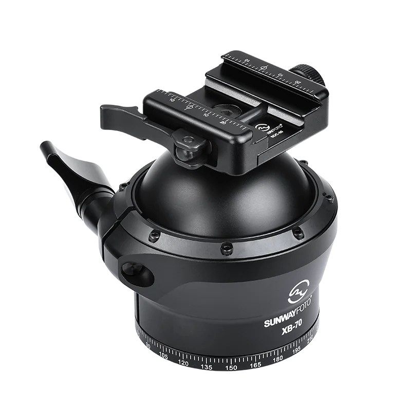 SUNWAYFOTO XB-70 70mm Ballhead for Hunting Tripod Picatinny and Arca Swiss Clamp Load 88lb(40KG)