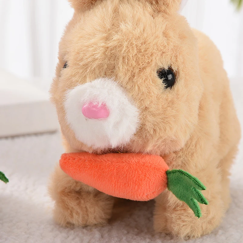 Electric Plush Rabbit Toy Walking Jumping Squeaking Tail Wagging Stuffed Bunny Doll Interactive Plush Toy For Kid Gift 5