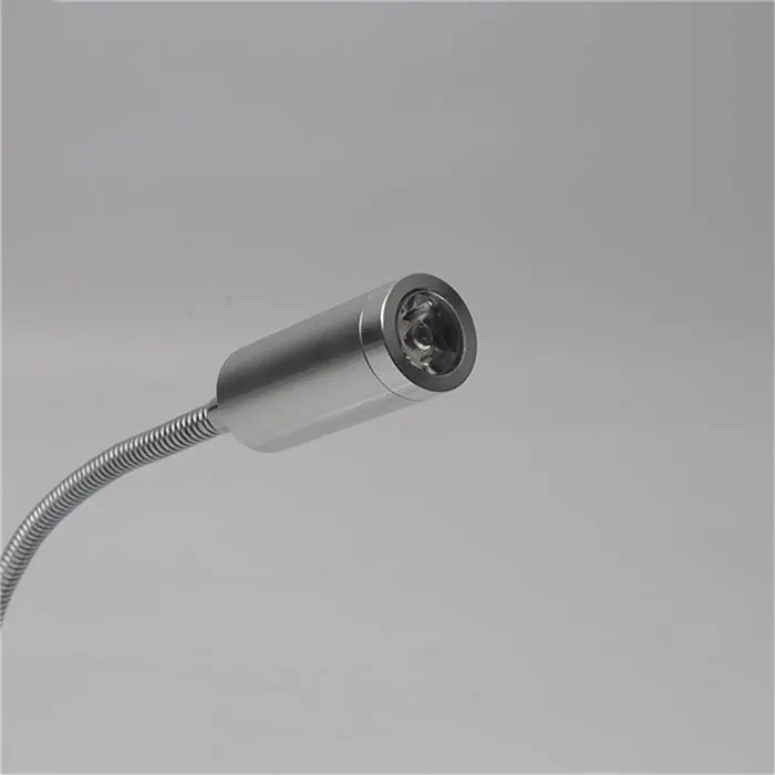 L40cm Long gooseneck 3W Led Wall Light Bedside Led Wall Lighting Black Switch hose AC90-260V 110V 220V reading Lights book lamp wall sconces for living room