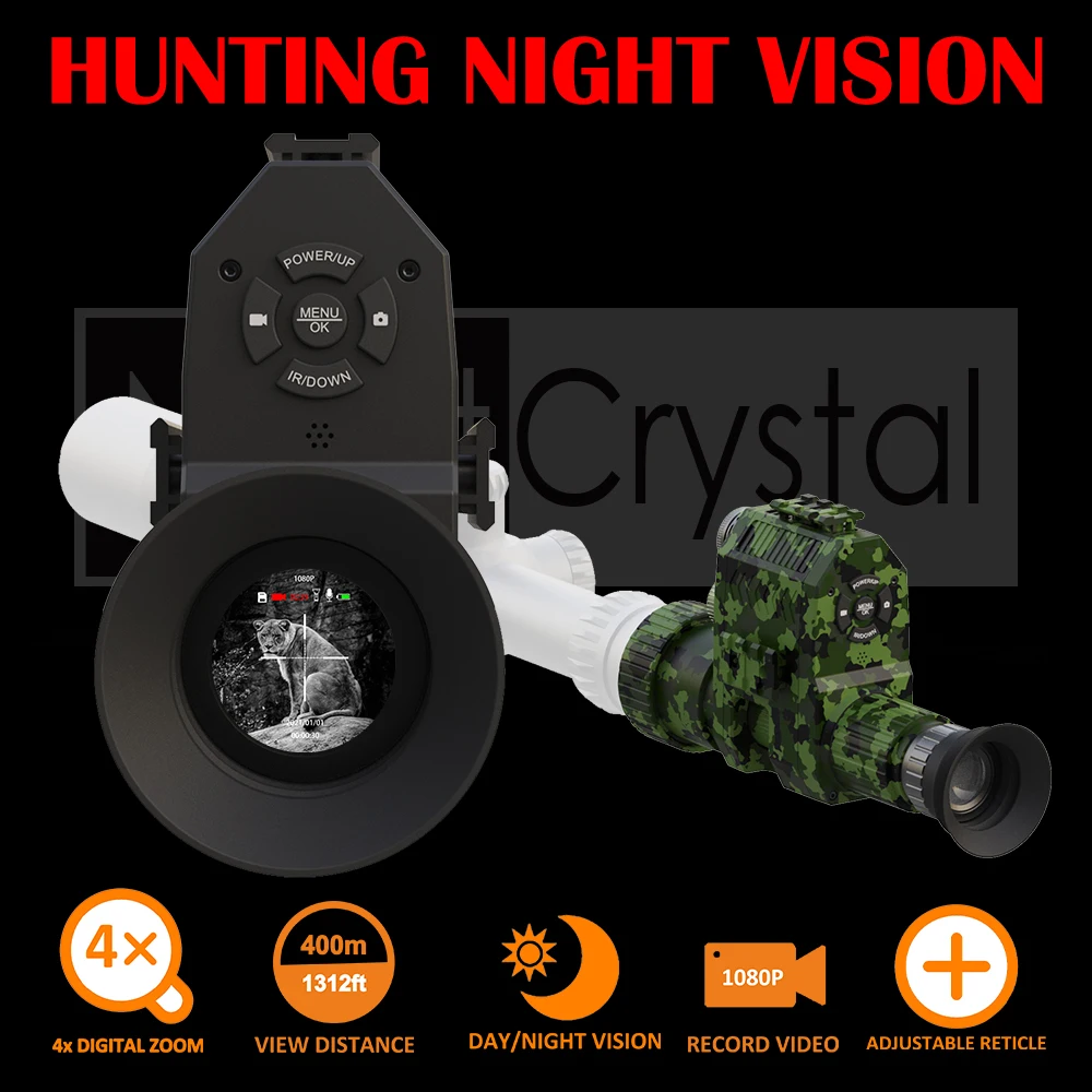 HuntingNightVisionClipOnRifleScopeInfraredMonocularAttachment