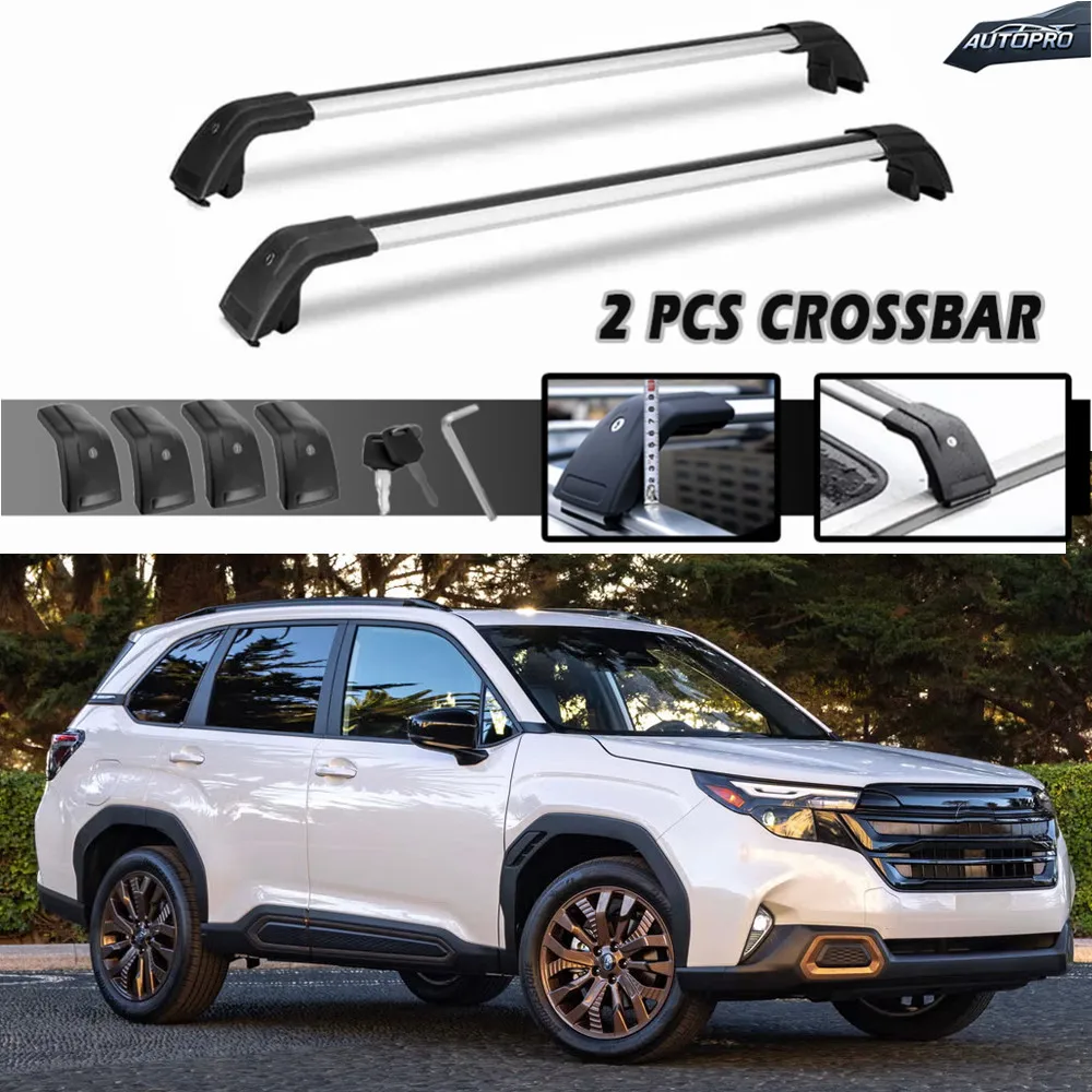 Lockable Roof Rack Cross Bars For 2025 Subaru Forester Sport/Touring - 300lbs Capacity Aluminum Rails