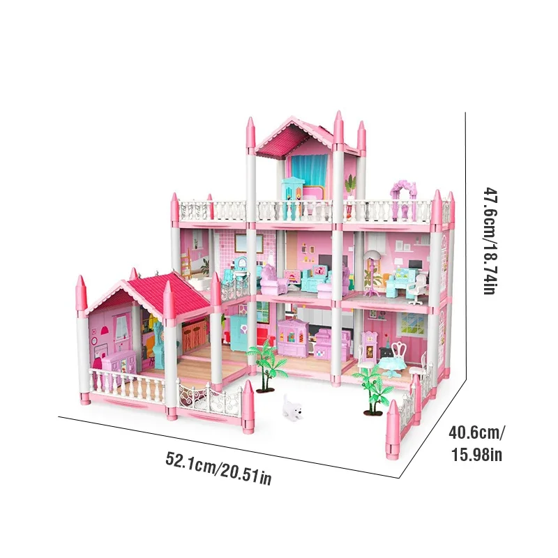 3D fai da te sogno principessa castello villa assemblaggio casa delle bambole set giocattolo ragazza famiglia giocattolo musica per bambini casa delle bambole assemblaggio villa casa - immagine 5
