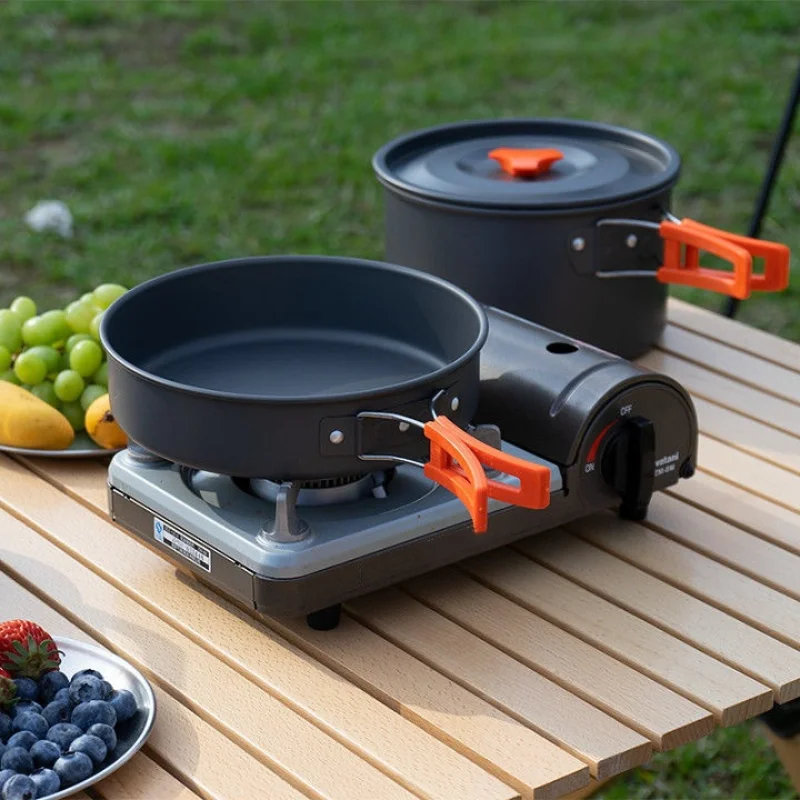 Outdoor cooking utensils, camping cookware, water heaters, tea pots, frying pans, portable outdoor stoves, camping tableware 5