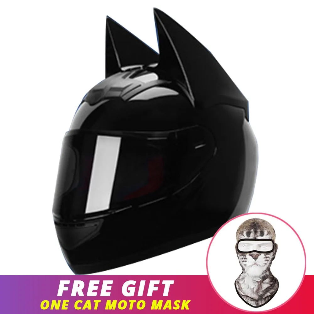 

Black Motorcycle Helmet Men Women Moto Helmet Moto Ear Helmet Personality Full Face Motorbike Helmet Colors Pink Yellow White