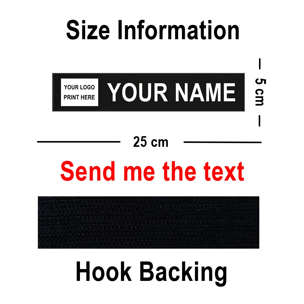 Custom Name Patches Big Size Patch Personalized Name Logo Image Stripes Badge Chevrons Hook Loop Applique Clothes