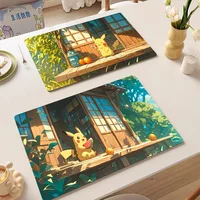 Pikachu Kitchen Drainage Mat Retro Style Dish Drying Pads Absorbent Placemats Drainer Tableware Mats Accessories 1