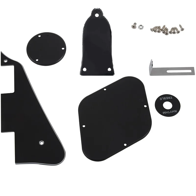 

1 комплект черные накладки для переключателя полости Pickguard, селекторная пластина, кронштейн, винты подходят для набора гитары Les Paul