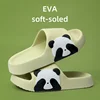 Comfortable soft soled women's slippers Shock-absorbing Home slippers Non-slip Bathroom slippers Cute Panda print flat slippers 1