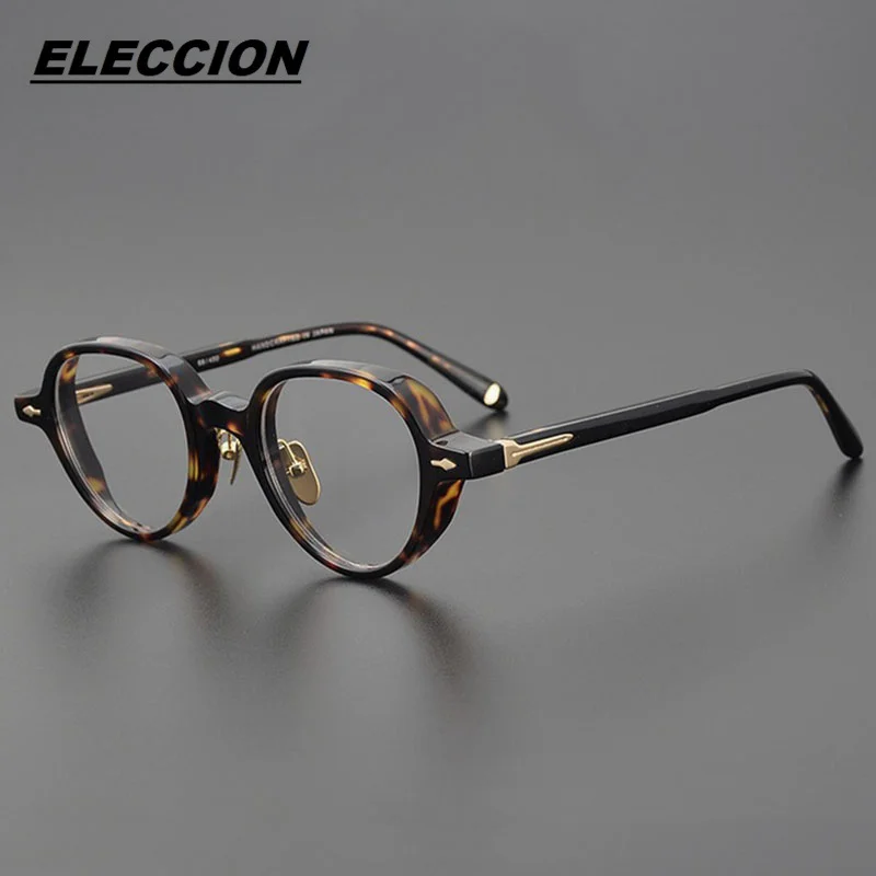 

ELECCION Acatate Glasses Frame Myopia Eyeglass Frames Men Optical Frames Prescription Spectacle Women Tortoise Black JMMCR-01